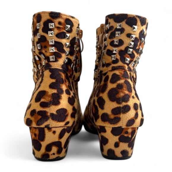 MASSEYS Presley Studded Low Heel LEOPARD Ankle Boot, Size 12 Wide - Picture 4 of 8